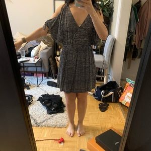 & Other Stories black & white cold shoulder dress
